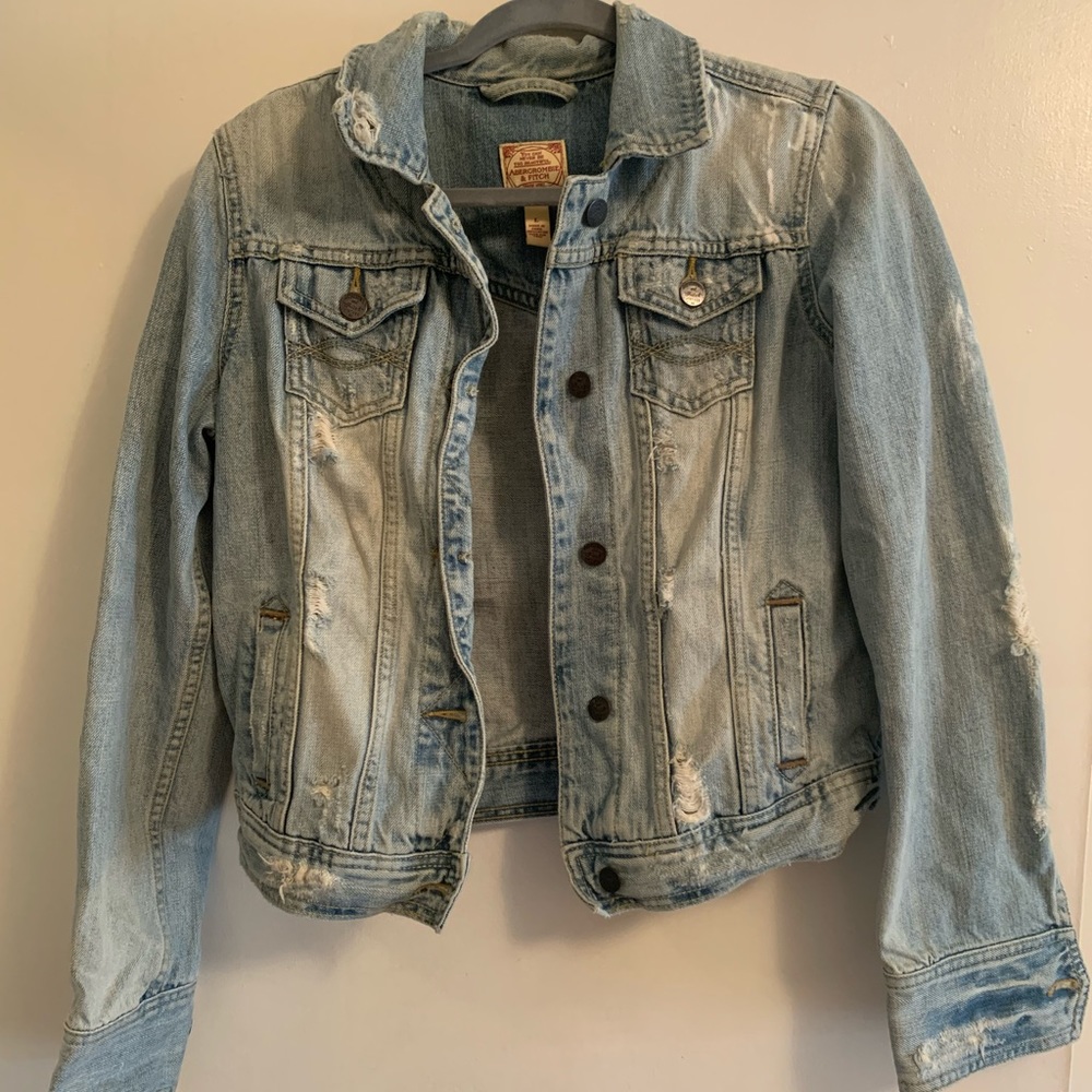 Abercrombie and Fitch Distressed Denim Jacket